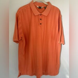 Eddie Bauer Cotton Polo Shirt Orange Short Sleeve Men’s Size Tall  Large